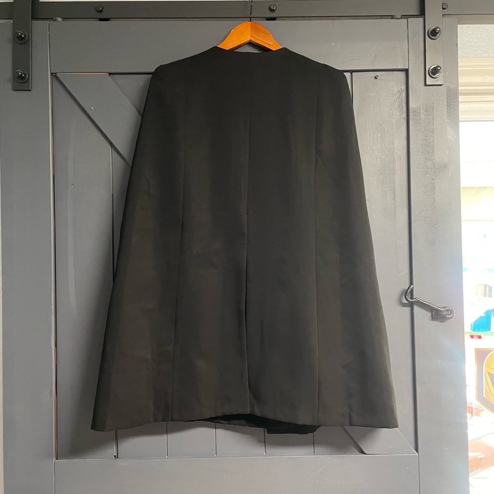 Adelyn Rae Black Double-Breasted Blazer Cape Dress - Picture 8 of 10